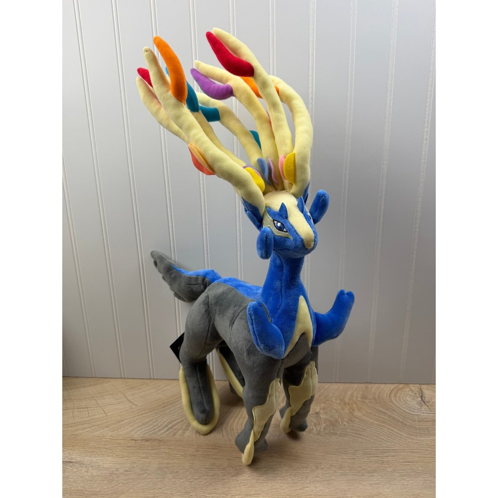 Pokemon Center Xerneas Poke Plush 2018 Legendary Blue Grey 20 Inch 701-03484